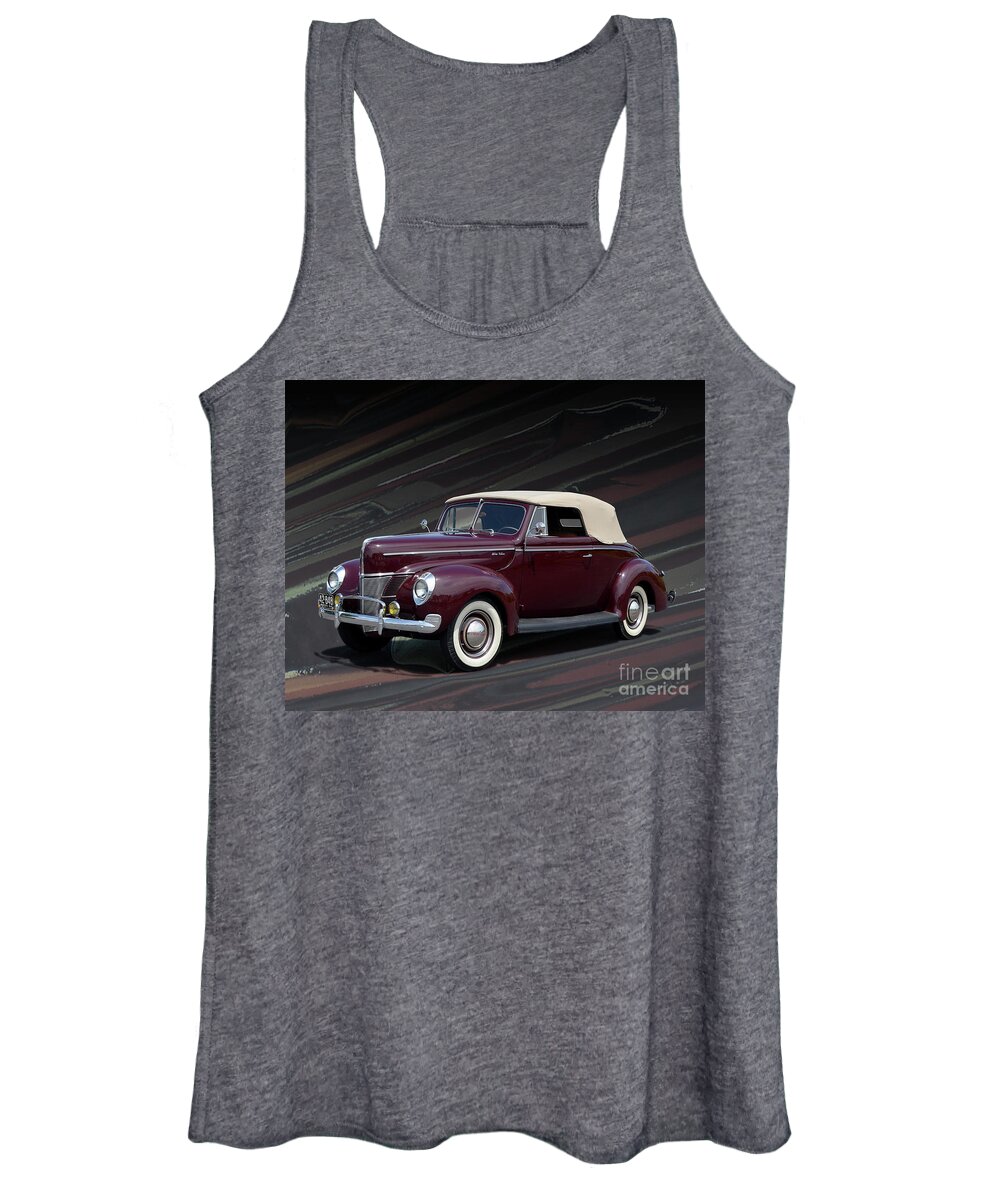 1940 Women's Tank Top featuring the photograph 1940 Ford Deluxe V8 Convertible by Ron Long