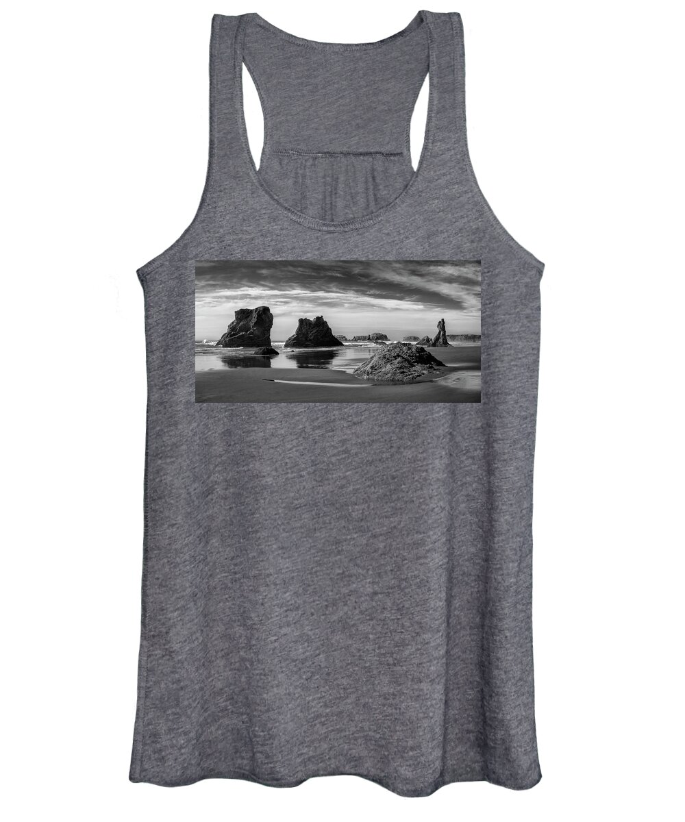 Rocks Women's Tank Top featuring the photograph Bandon Beach #1 by Steven Clark
