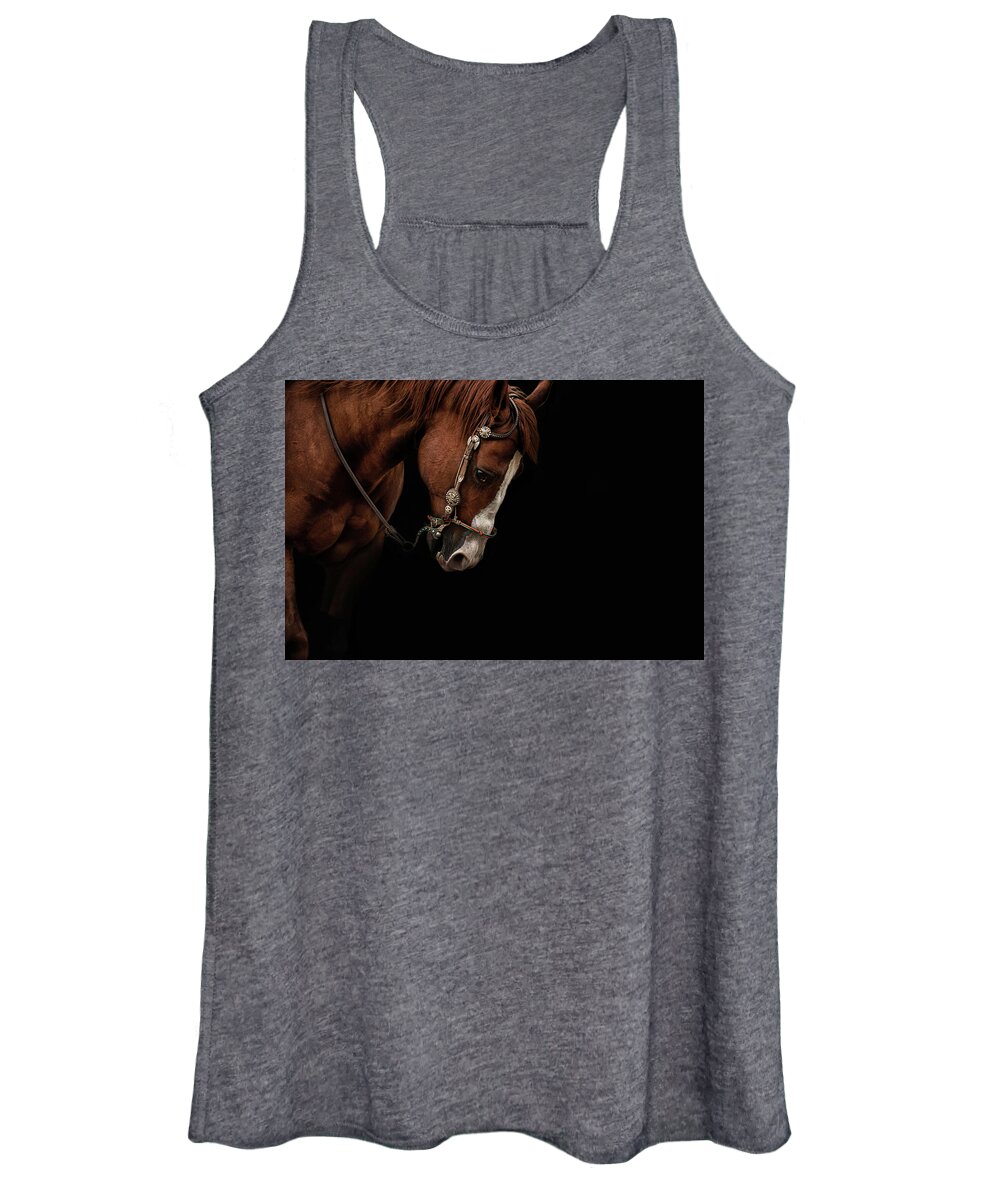 Quarter Horse Women's Tank Top featuring the photograph Bridled #1 by Ryan Courson