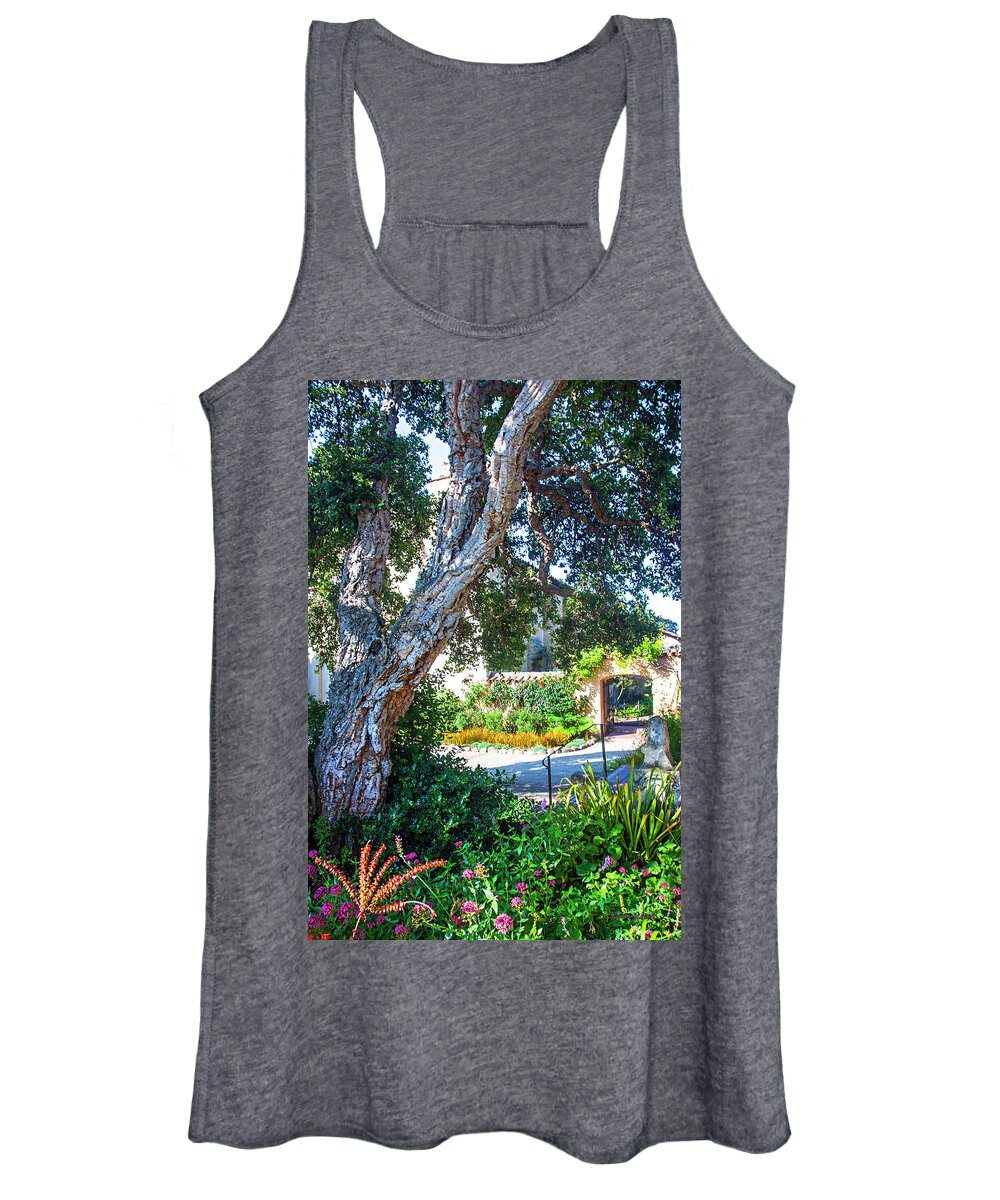 Color Women's Tank Top featuring the photograph Carmel Mission #2 by Alan Hausenflock
