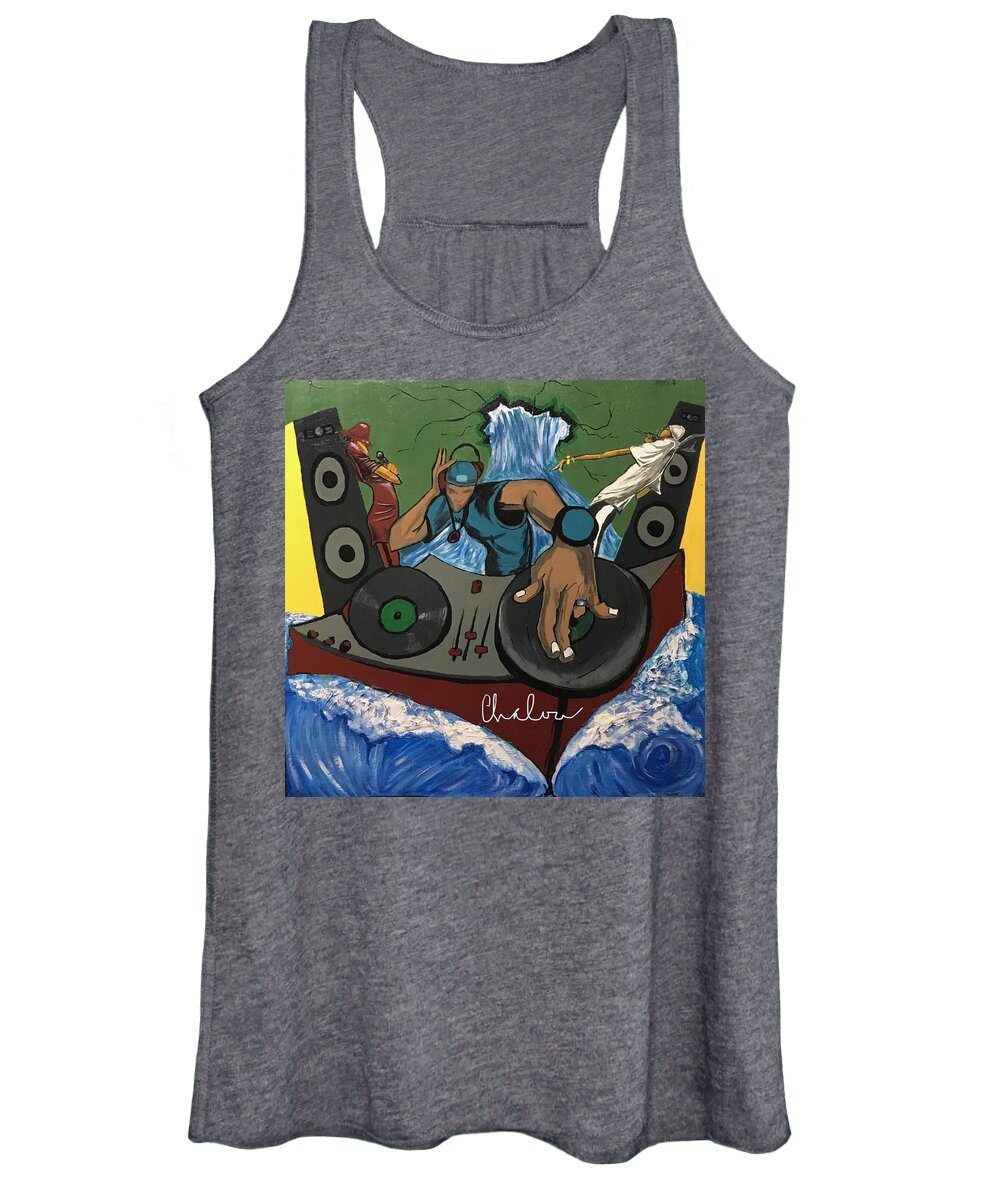  Women's Tank Top featuring the painting Free Styling #1 by Charles Young