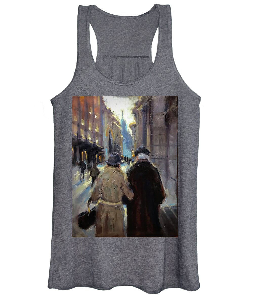 Couple Women's Tank Top featuring the painting Growing Old Together by Ashlee Trcka