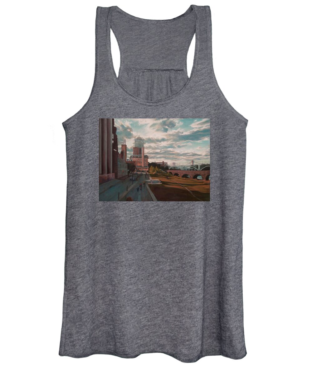 Oil Women's Tank Top featuring the painting Mill Town #1 by Heidi E Nelson