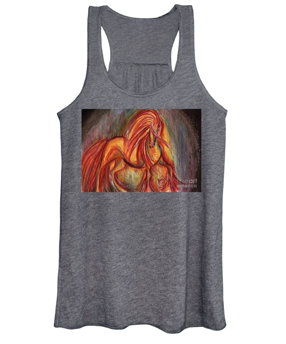 Horse Painting Women's Tank Top featuring the painting Mystic Horse #1 by Remy Francis