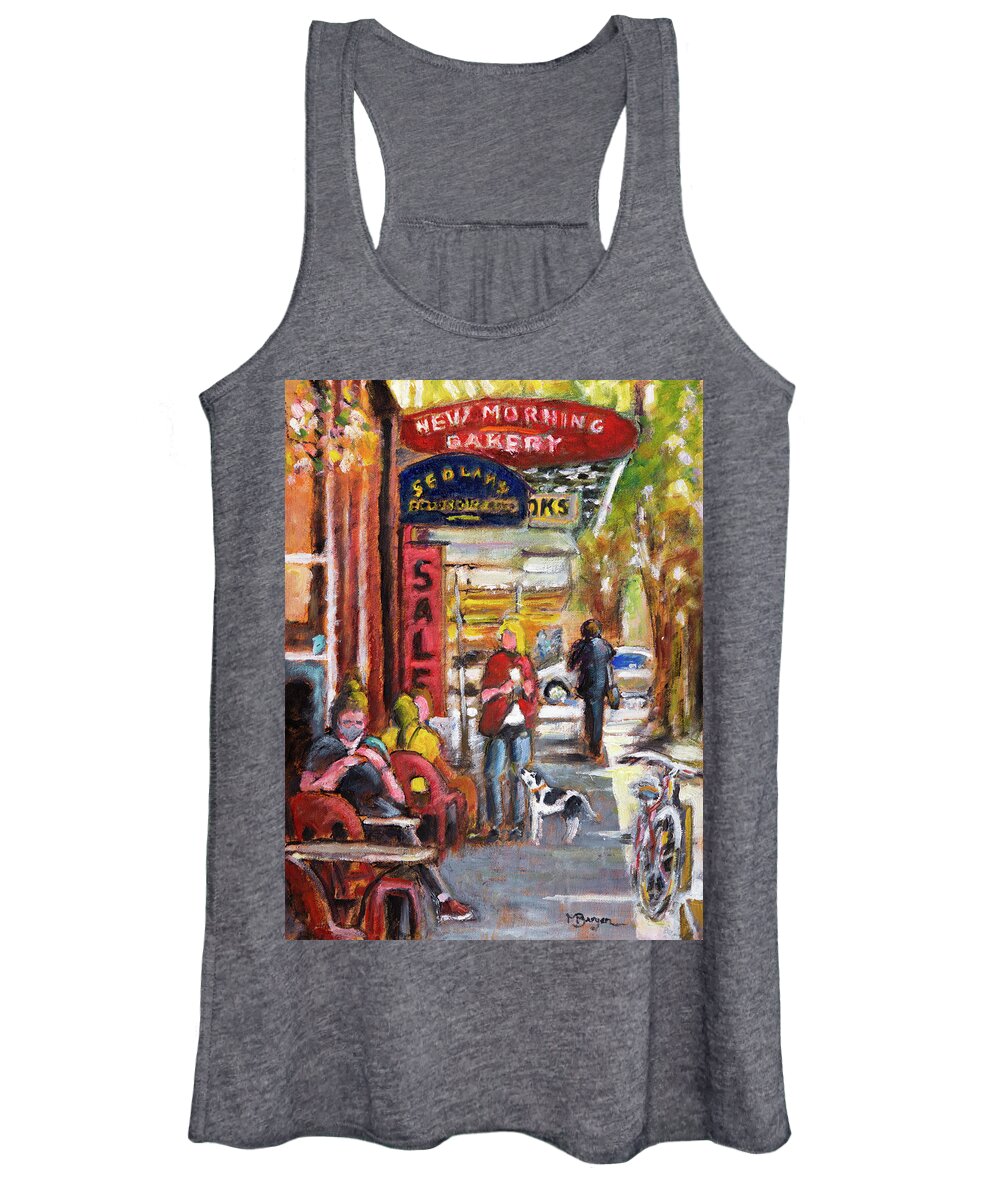 New Morning Bakery Women's Tank Top featuring the painting New Morning Bakery #1 by Mike Bergen