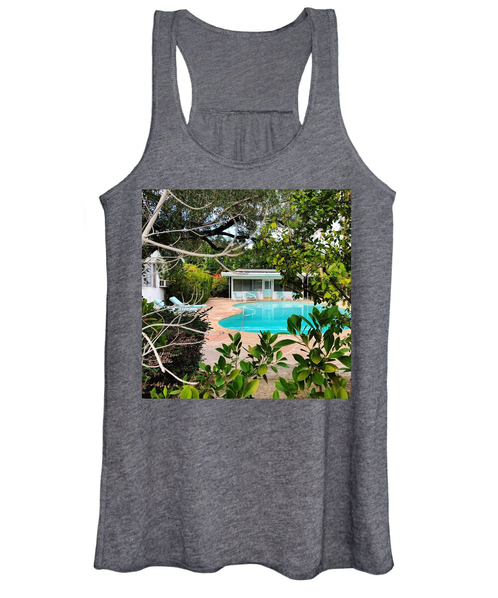  Women's Tank Top featuring the photograph Palm Springs Pool #1 by Julie Gebhardt