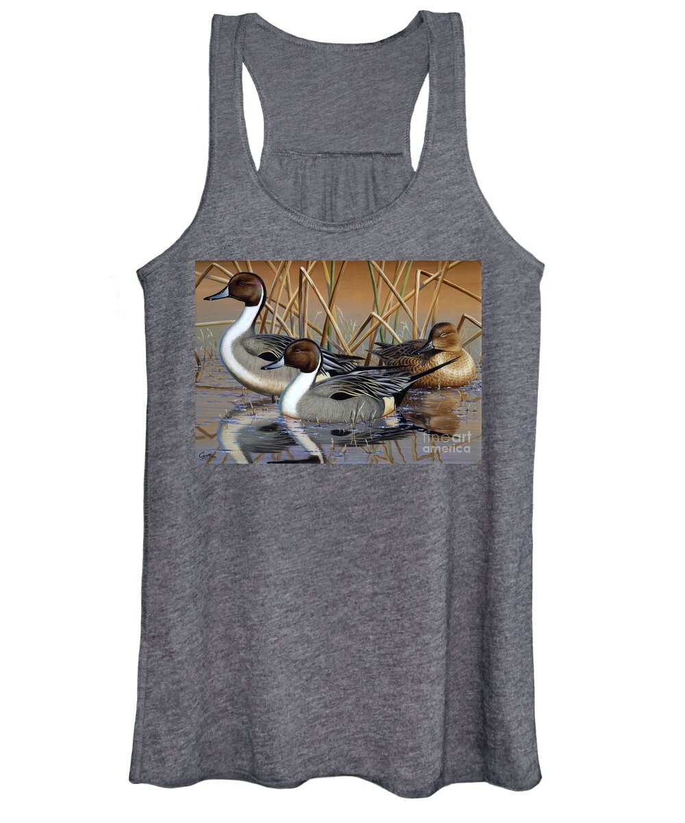 Cynthie Fisher Art Women's Tank Top featuring the painting Pintail Ducks #1 by Cynthie Fisher