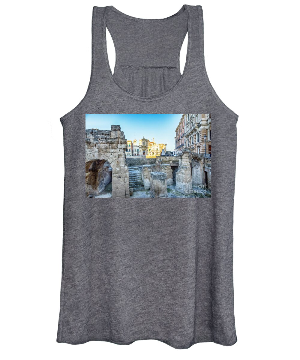 Roman Women's Tank Top featuring the photograph Roman amphitheatre of Lecce, Italy #1 by Ariadna De Raadt