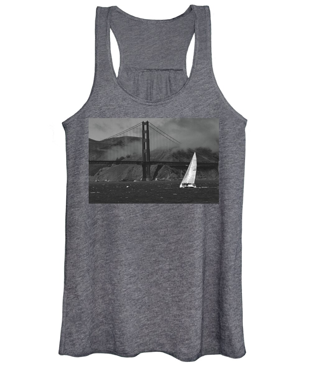 Sailing Women's Tank Top featuring the photograph Sailing out the Golden Gate #2 by Bonnie Colgan