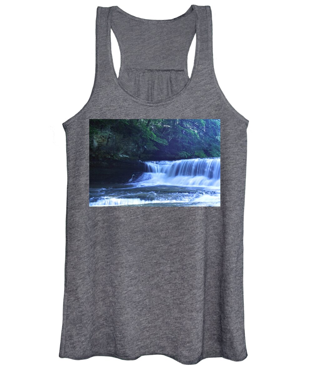  Women's Tank Top featuring the photograph South Chagrin w Crane #1 by Brad Nellis