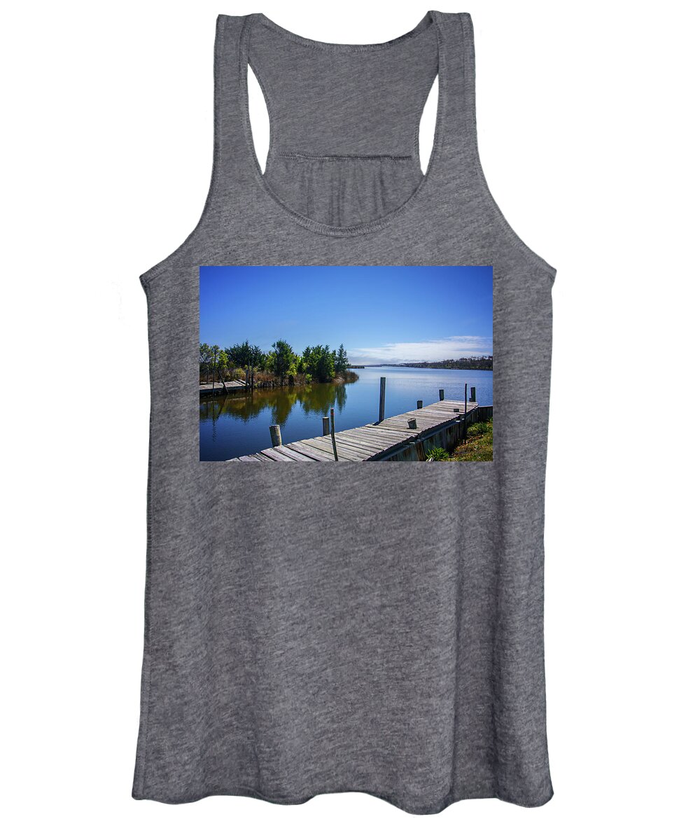 Color Women's Tank Top featuring the photograph Still Water #1 by Alan Hausenflock