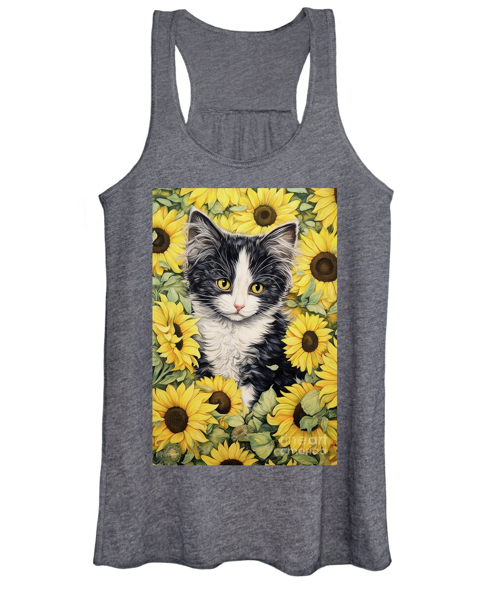 Cats Women's Tank Top featuring the painting Sweet Amber Eyes by Tina LeCour