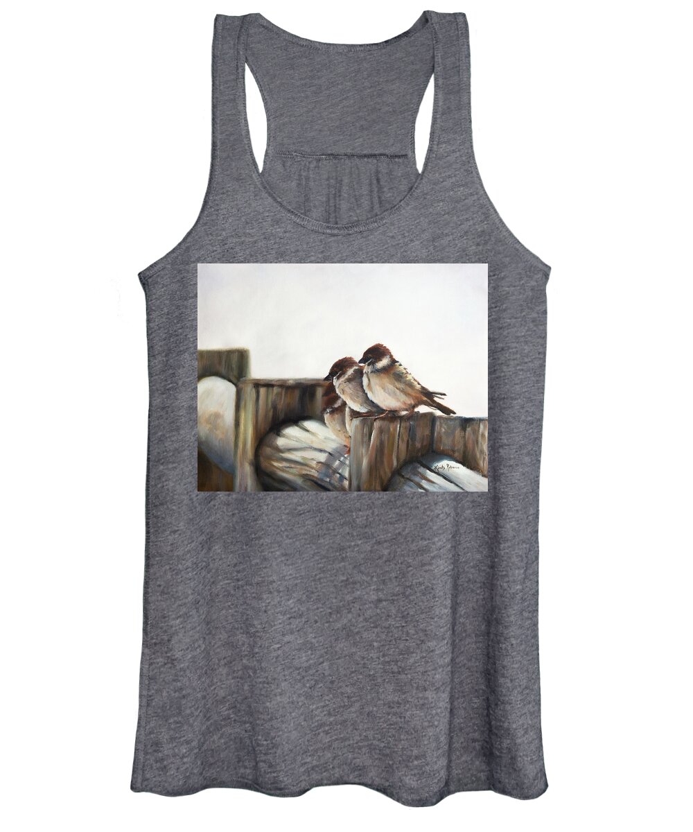 Sparrows Women's Tank Top featuring the painting Taking a Break by Kirsty Rebecca