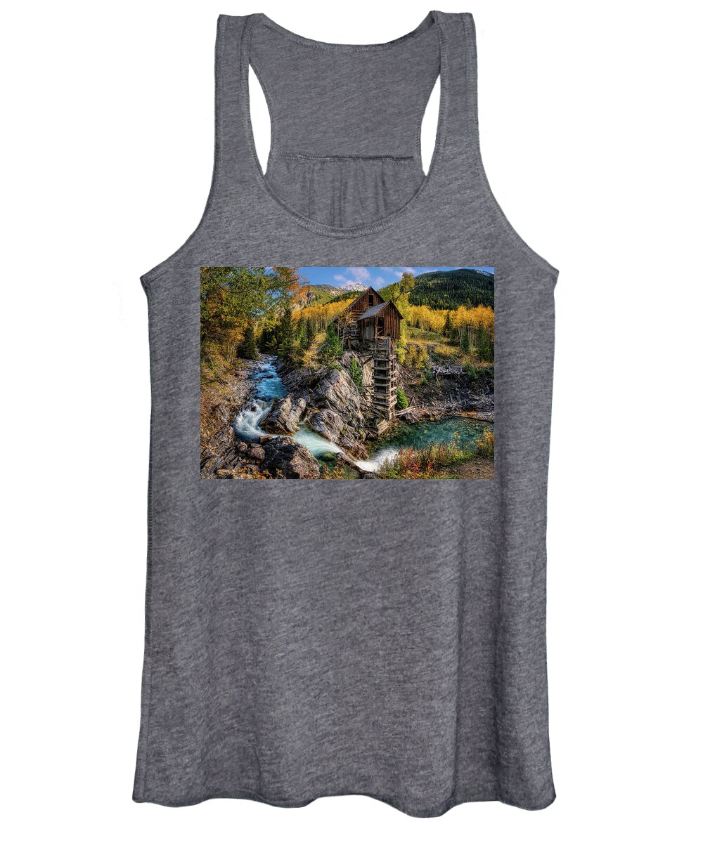 River Women's Tank Top featuring the photograph The Crystal Mill #1 by David Soldano