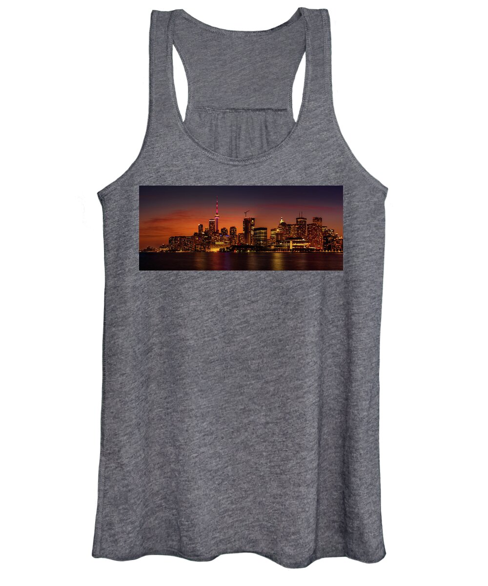 Cn Tower Women's Tank Top featuring the photograph Toronto Gold #2 by Dee Potter