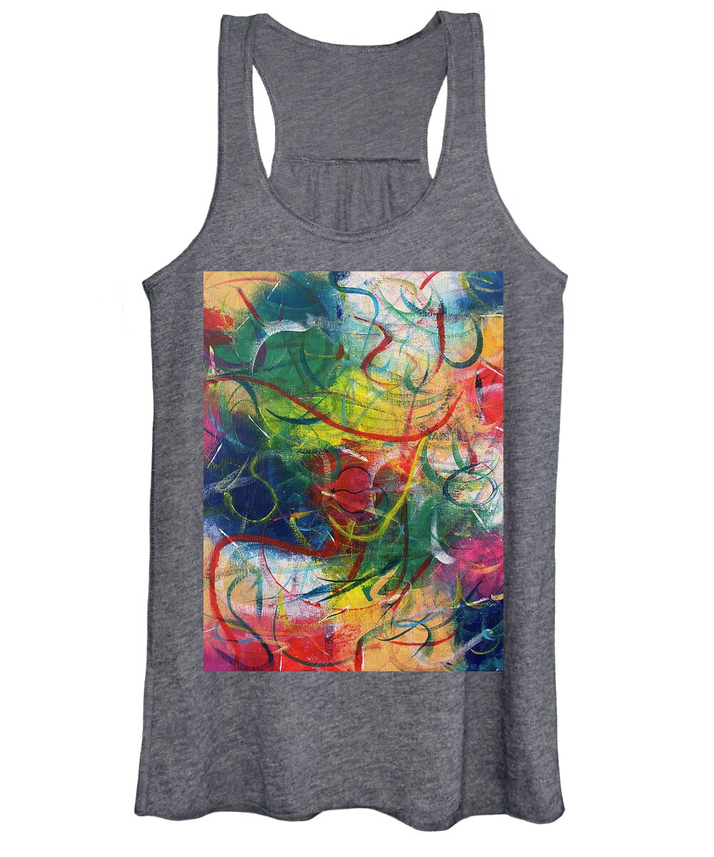 Image Women's Tank Top featuring the painting Woman in a hat by Crystal Stagg