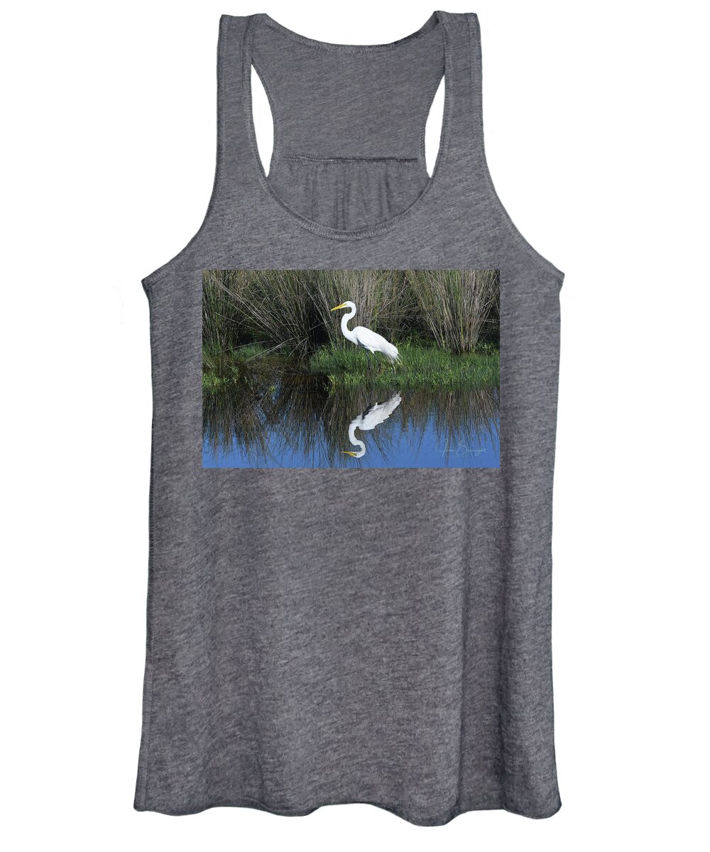 Great Egret Women's Tank Top featuring the photograph Waiting Patiently #1 by Jim Bennight