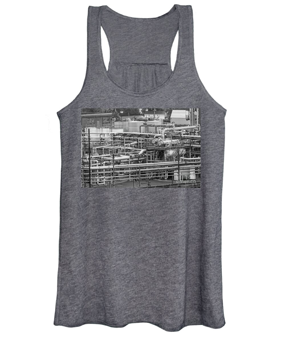 Refinery Women's Tank Top featuring the photograph Oil Refinery #10 by Jim West