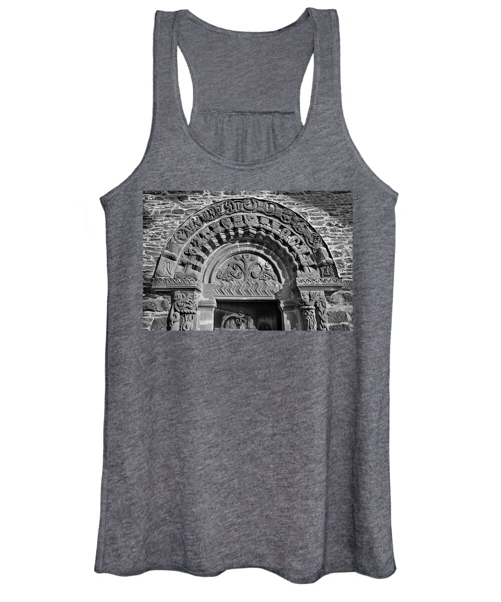 Romanesque Women's Tank Top featuring the sculpture Photo of Norman Romanesque relief sculptures from Kilpeck by Paul E Williams