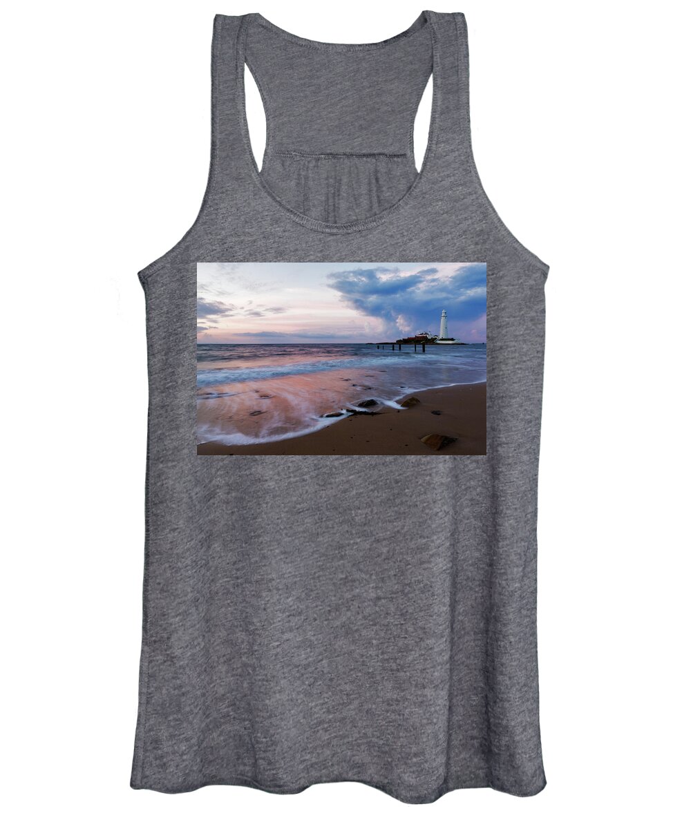 Whitley Women's Tank Top featuring the photograph Saint Mary's Lighthouse at Whitley Bay #18 by Ian Middleton