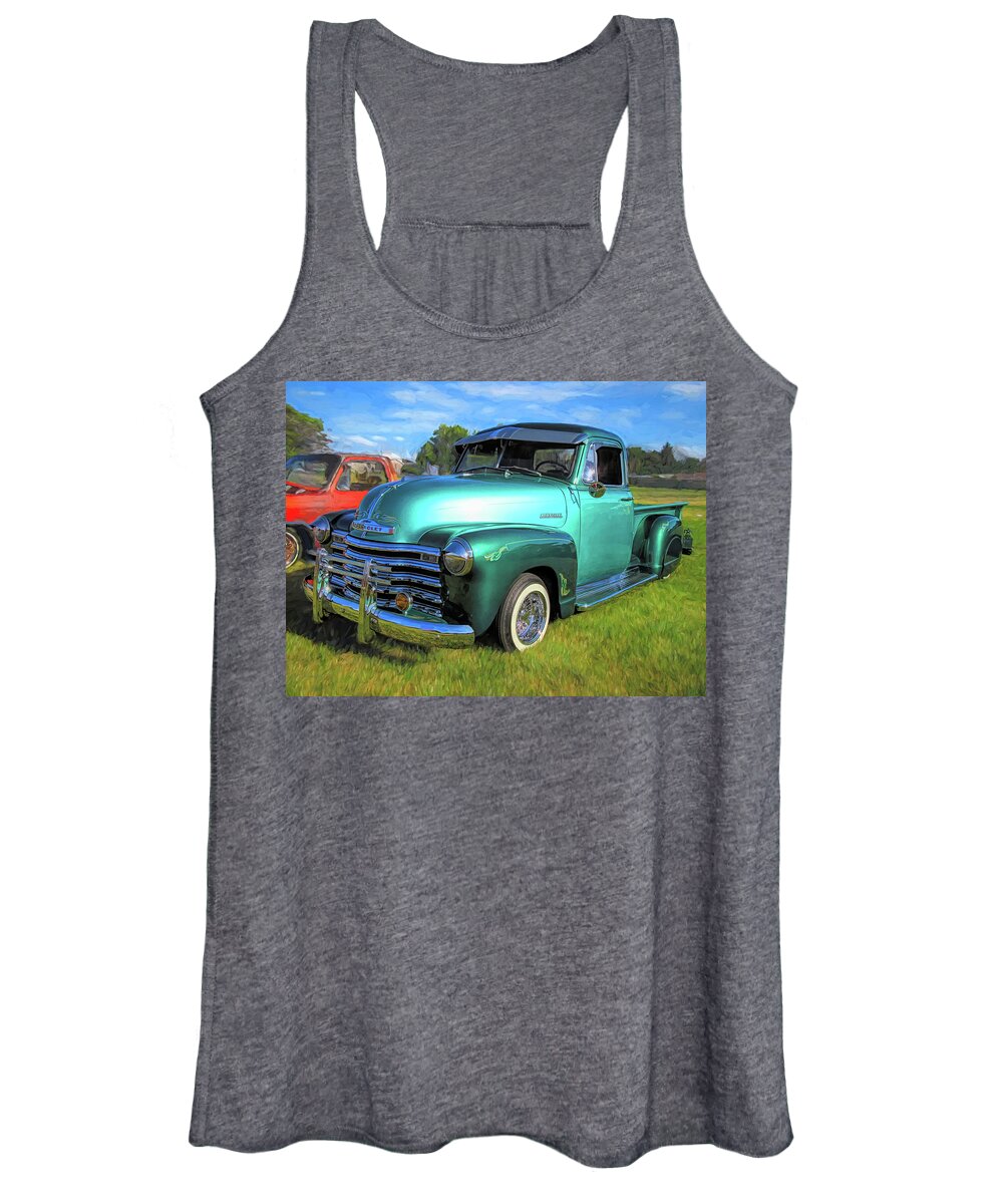 1950 Women's Tank Top featuring the photograph 1950 Chevy Pickup Lowrider Bomb by DK Digital