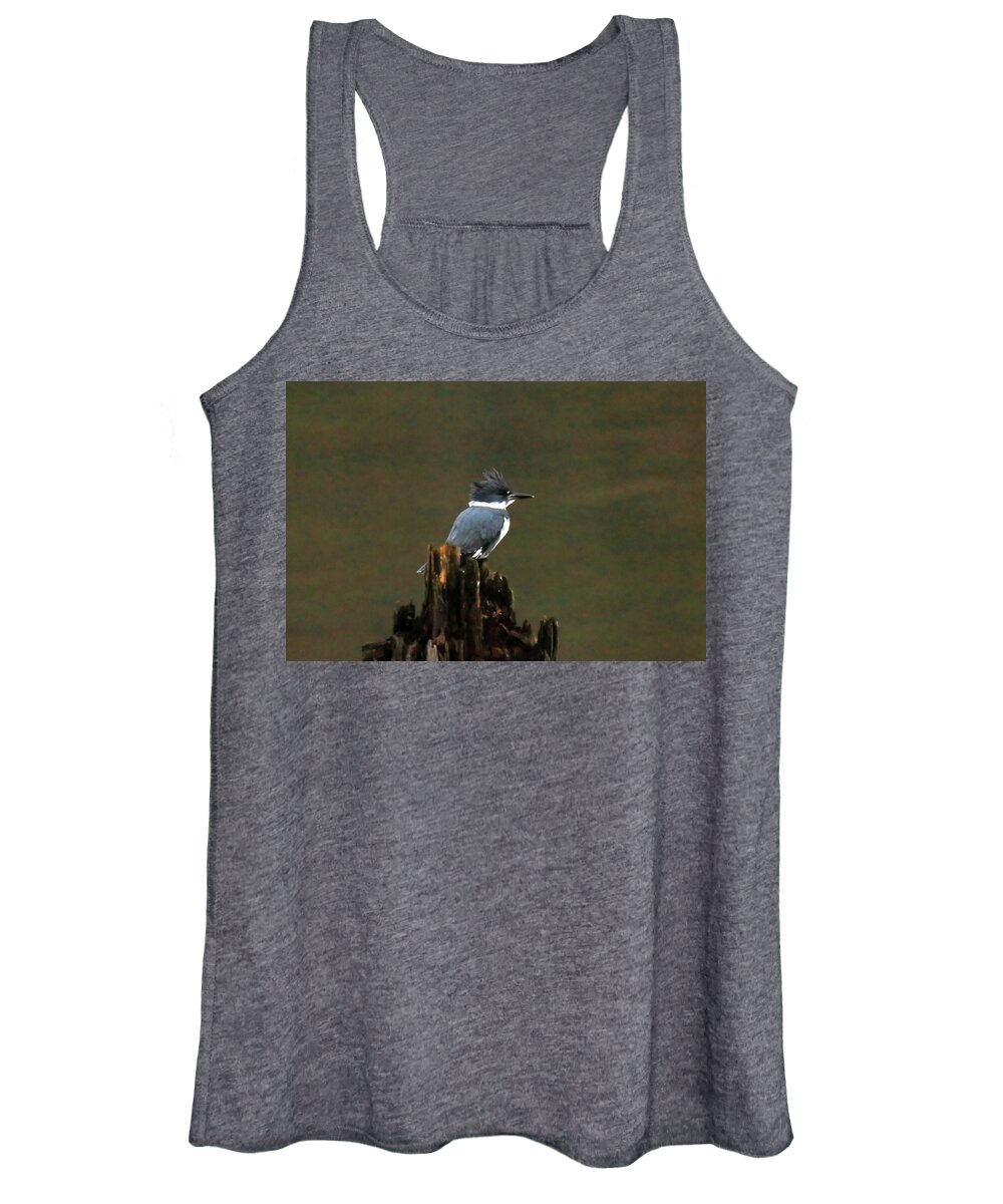 Belted Kingfisher Women's Tank Top featuring the photograph Belted Kingfisher #2 by Jeff Swan