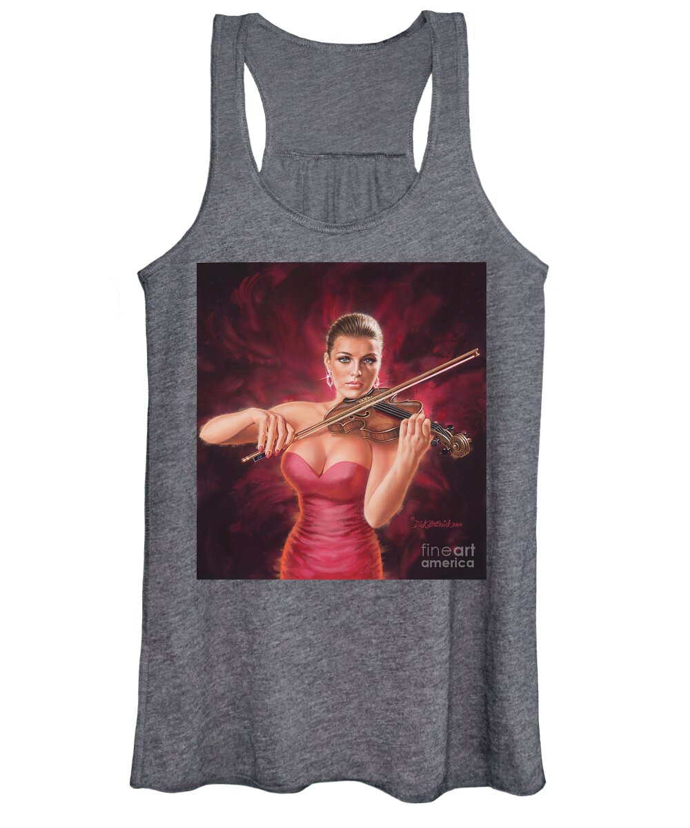 Realism Women's Tank Top featuring the painting Classical Beauty by Dick Bobnick