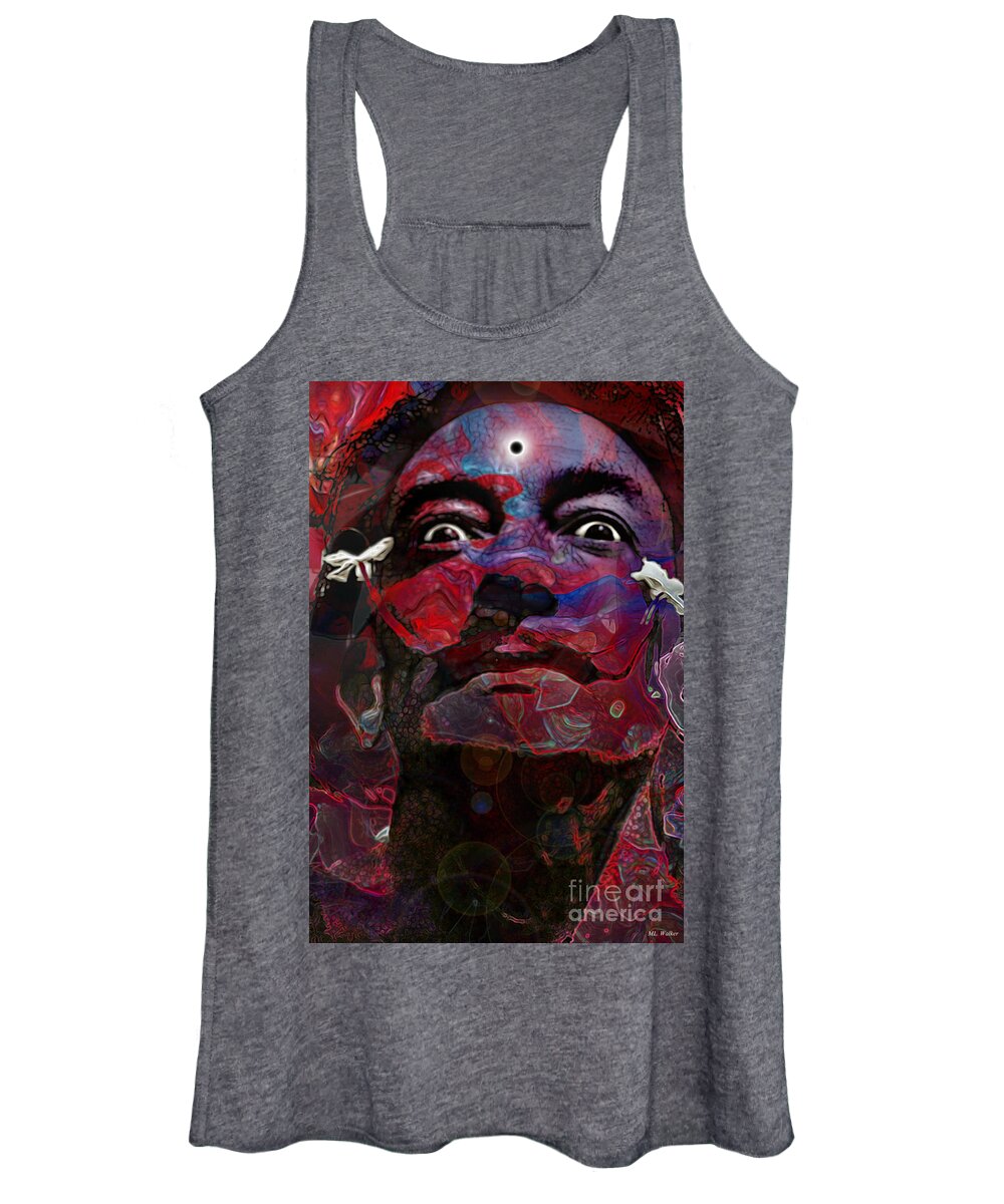 Salvadore Dali Women's Tank Top featuring the mixed media Dali's Cusp of Madness by ML Walker