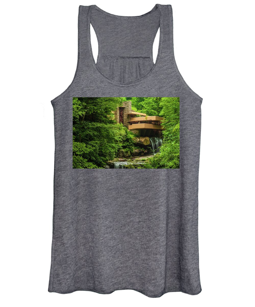 Building Women's Tank Top featuring the photograph Falling Waters by Louis Dallara