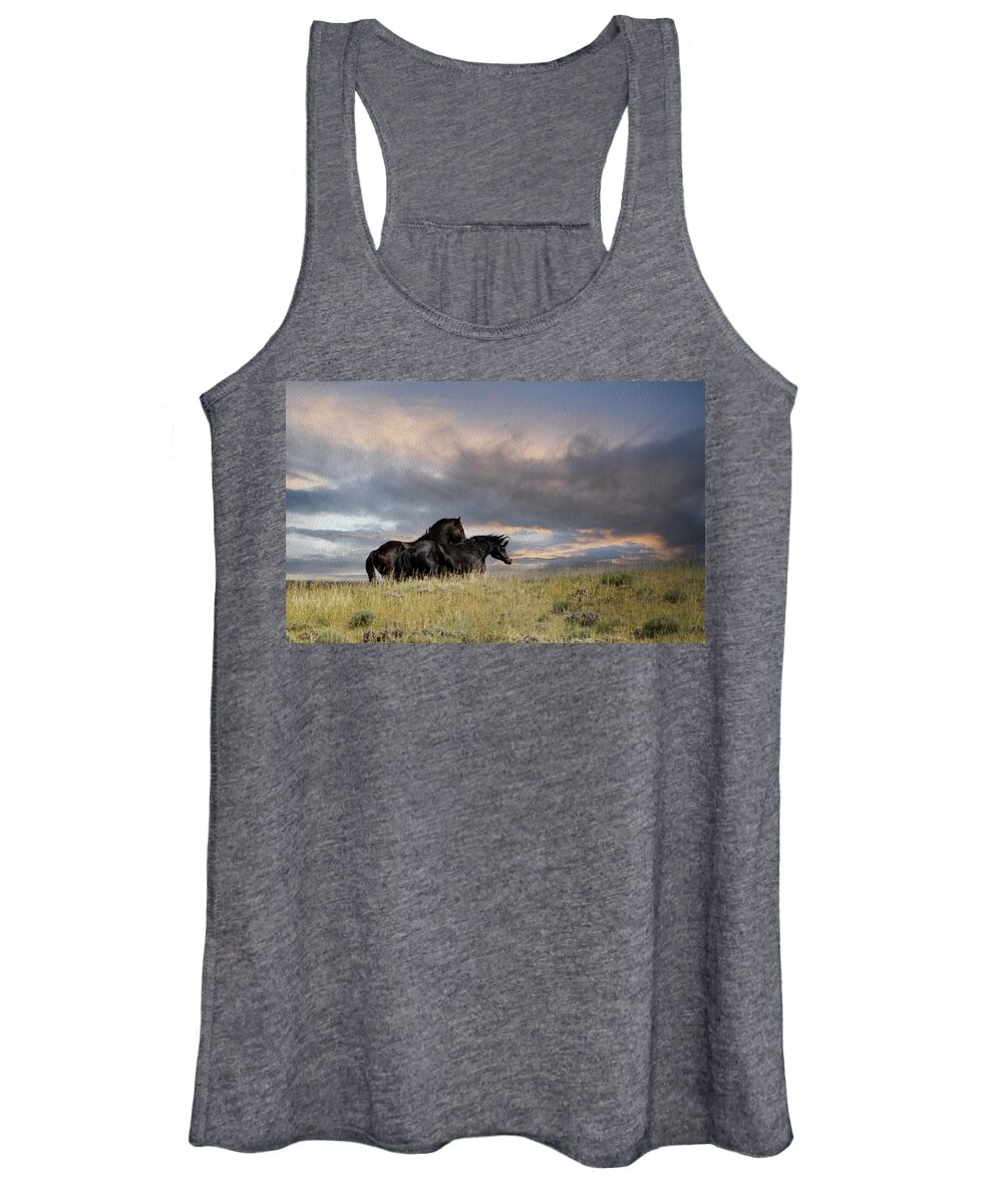 Horse Women's Tank Top featuring the photograph Wild Horses #28 by Laura Terriere