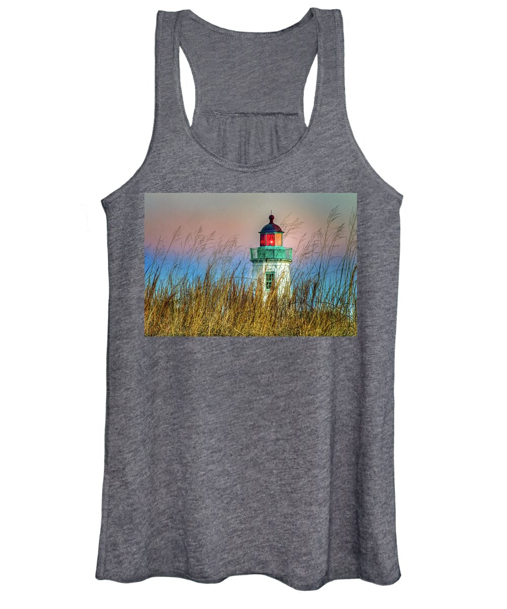 Lighthouse Women's Tank Top featuring the photograph Old Point Comfort Light #3 by Jerry Gammon