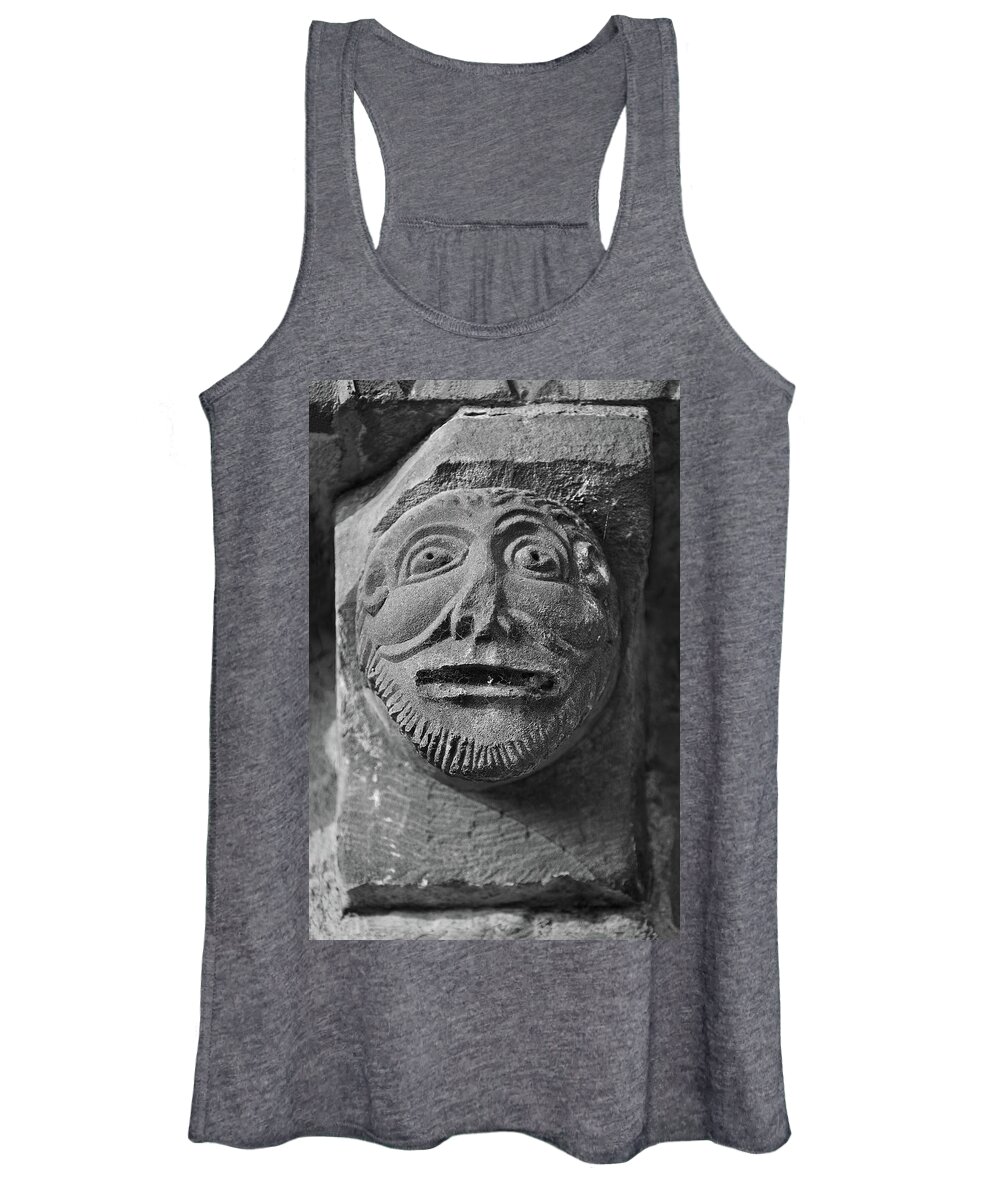 Romanesque Women's Tank Top featuring the sculpture The Stone Bestiary - Photo of Norman Romanesque relief sculptures from Kilpec #1 by Paul E Williams
