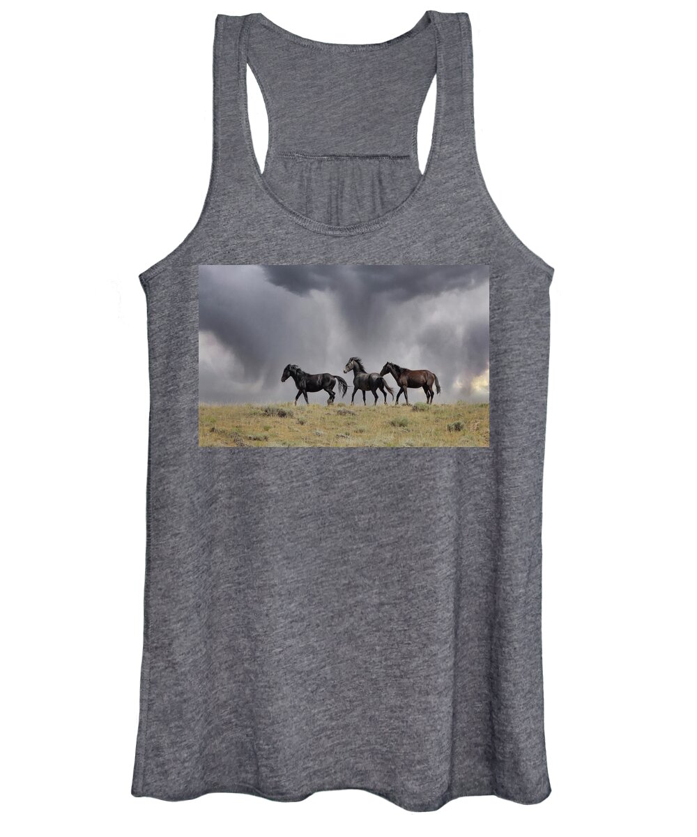 Horse Women's Tank Top featuring the photograph Wild Horses #30 by Laura Terriere