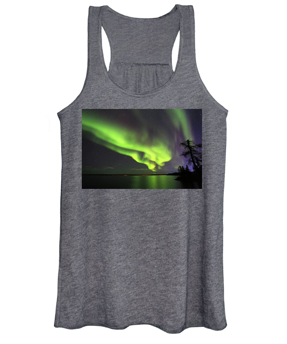 Northern Lights Women's Tank Top featuring the photograph Northern Lights #5 by Shixing Wen