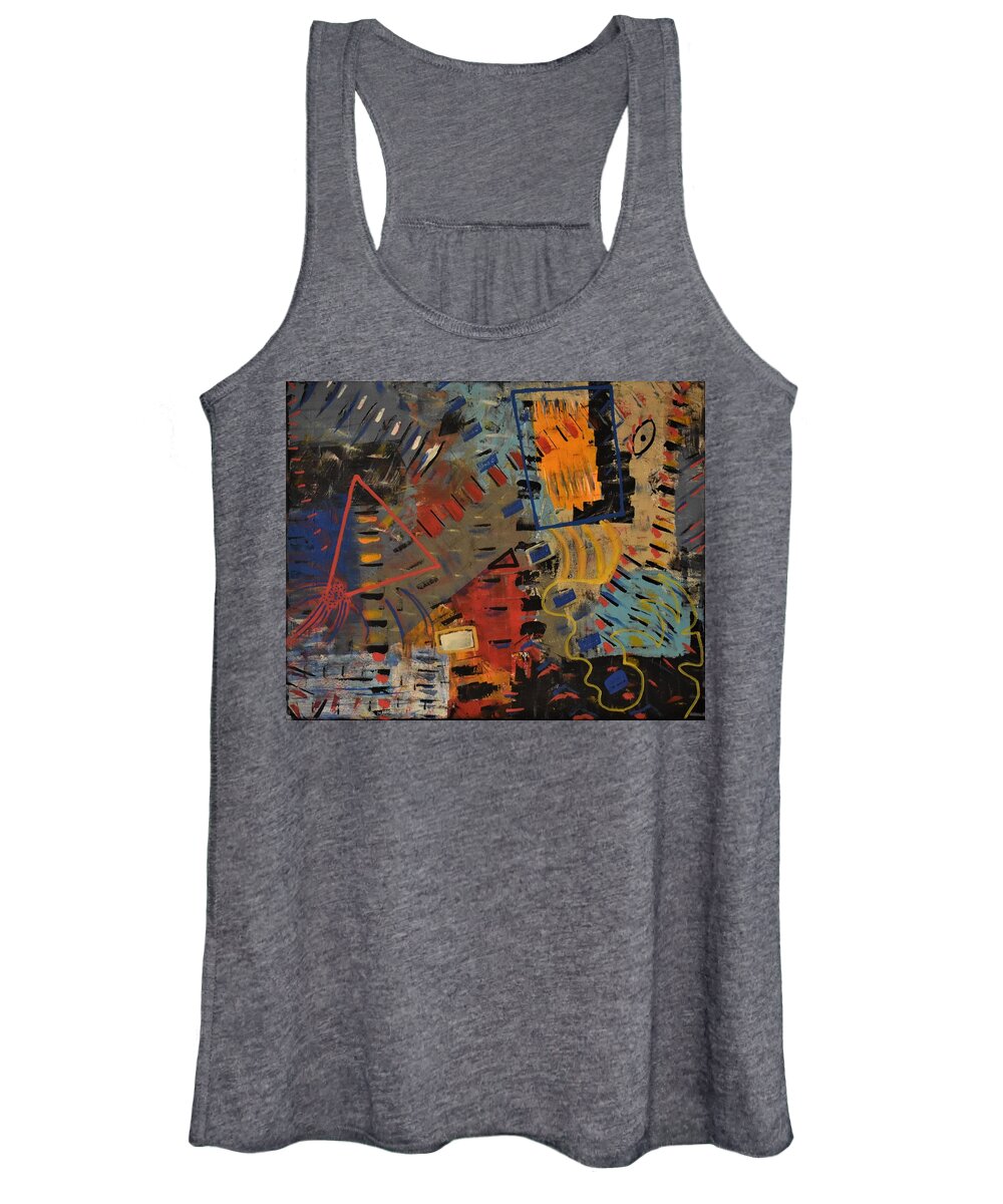 Blue Women's Tank Top featuring the painting 4th of July by Pam O'Mara