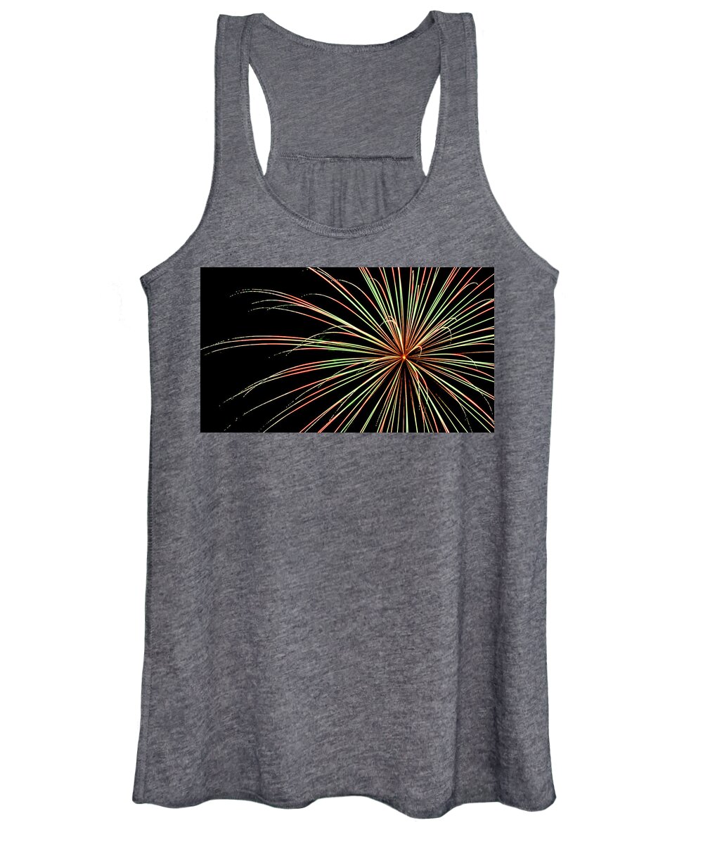 Fireworks Romeoville Women's Tank Top featuring the photograph Fireworks in Romeoville, Illinois #5 by David Morehead