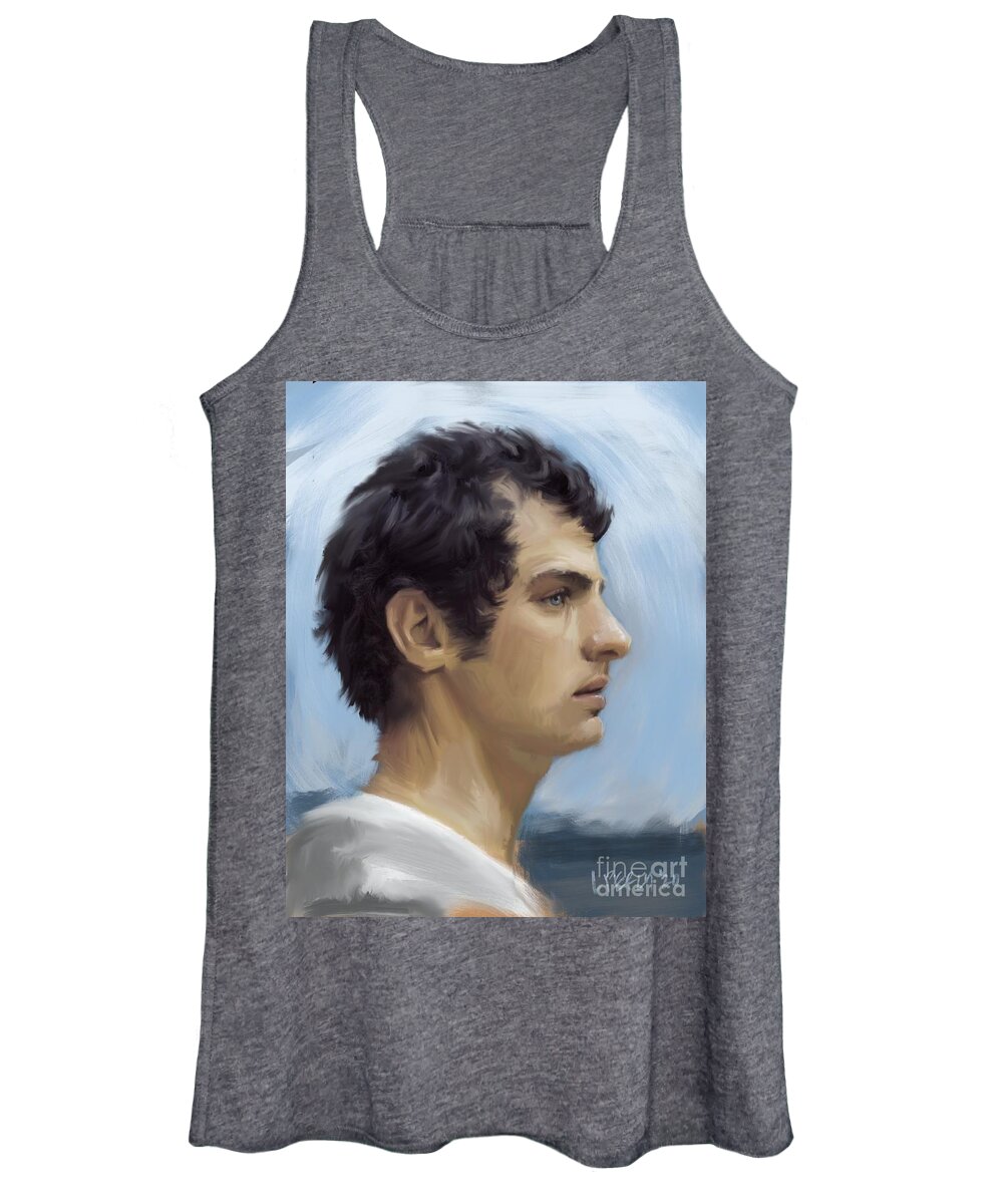  Women's Tank Top featuring the painting Portrait #55 by Lee Percy