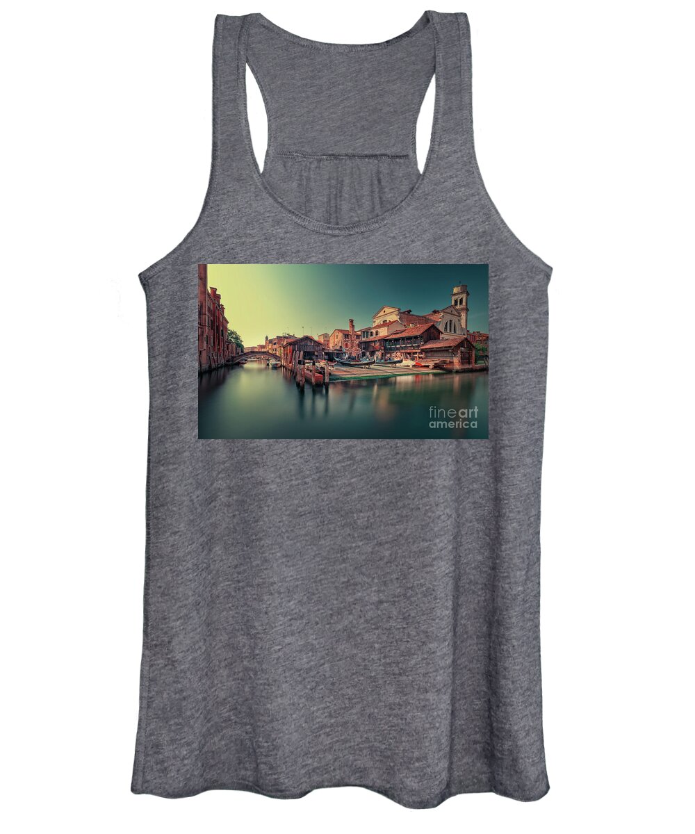 Squero Women's Tank Top featuring the photograph A gondola is born by The P