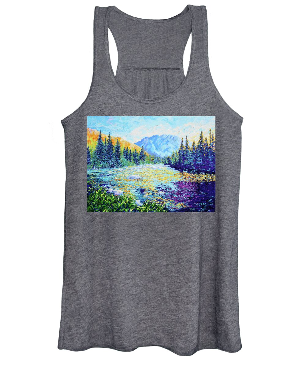 Impressionism Women's Tank Top featuring the painting A Moment Reflected by Darien Bogart