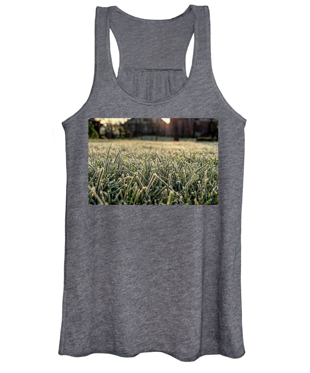 Environment Women's Tank Top featuring the photograph Stem of grass are covering snow. by Vaclav Sonnek