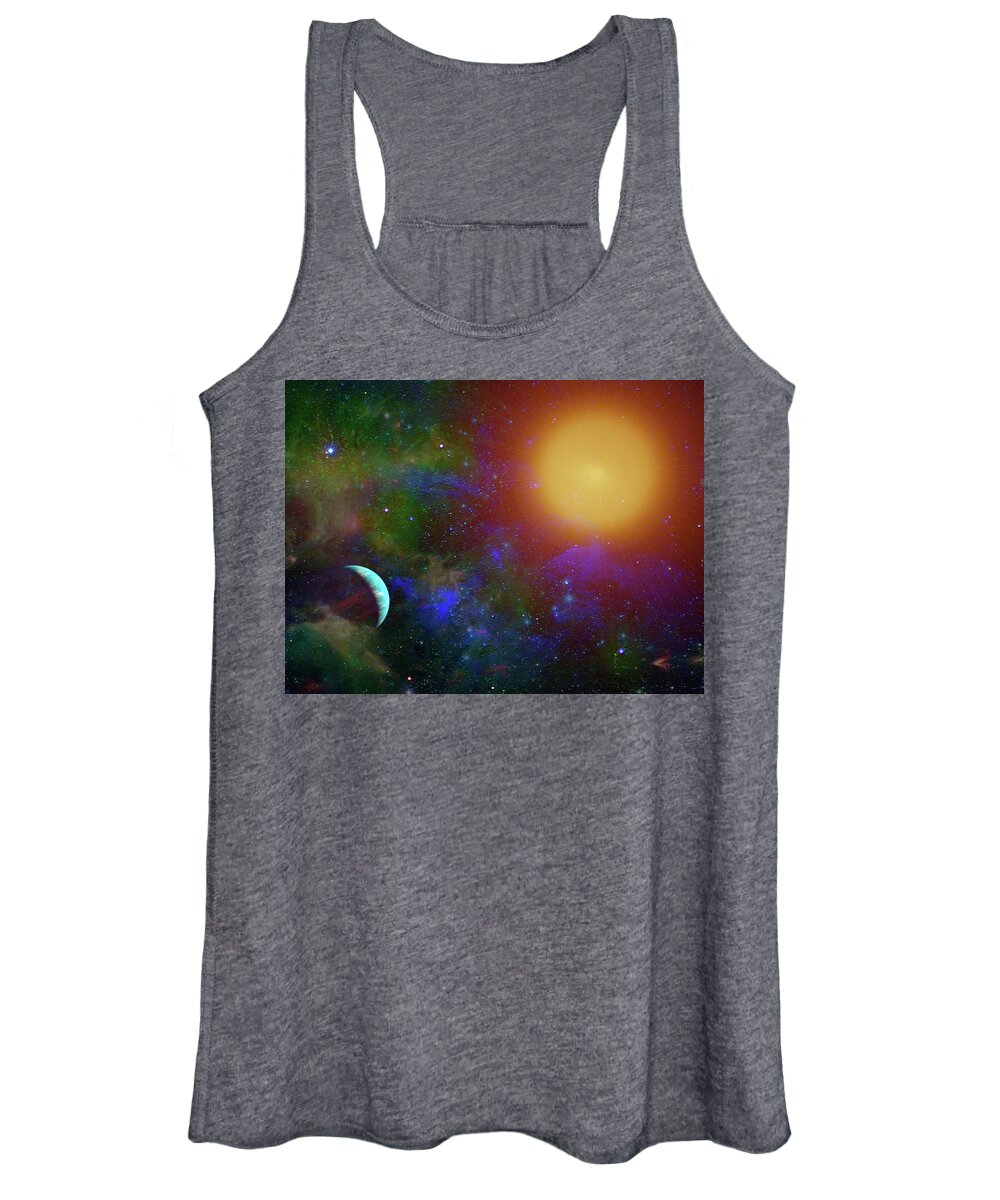  Women's Tank Top featuring the digital art A Sun Going Red Giant by Don White Artdreamer