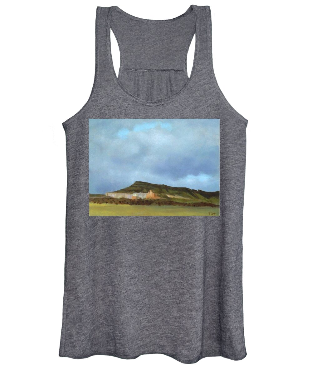 New Mexico Women's Tank Top featuring the painting A Wintry Day in Abiquiu by Phyllis Andrews