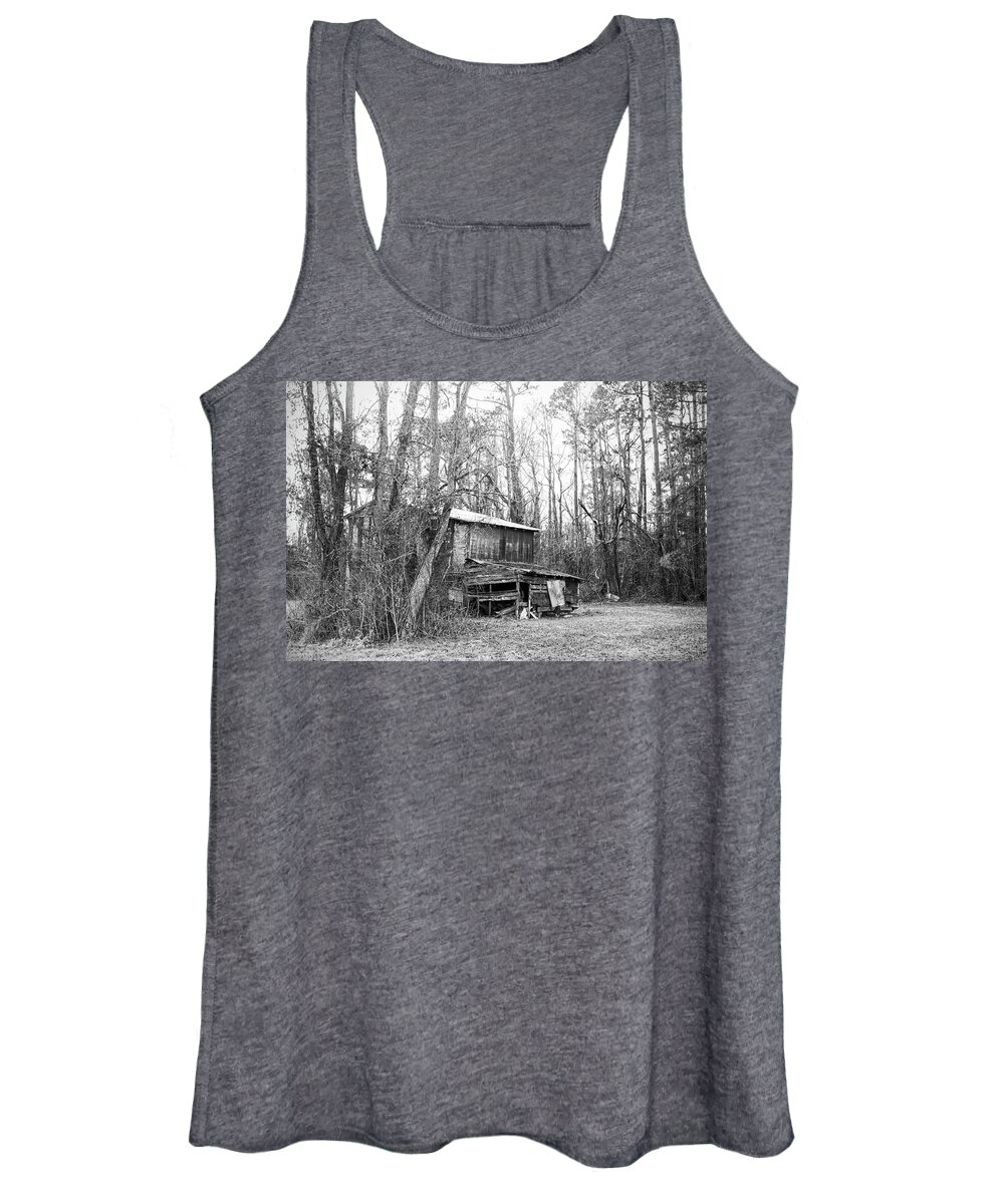 Barn Women's Tank Top featuring the photograph Old Abandoned Barn in Onslow County North Carolina by Bob Decker