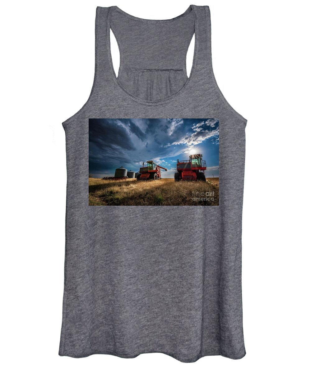 Combines Women's Tank Top featuring the photograph Abandoned Combines by Christopher Thomas