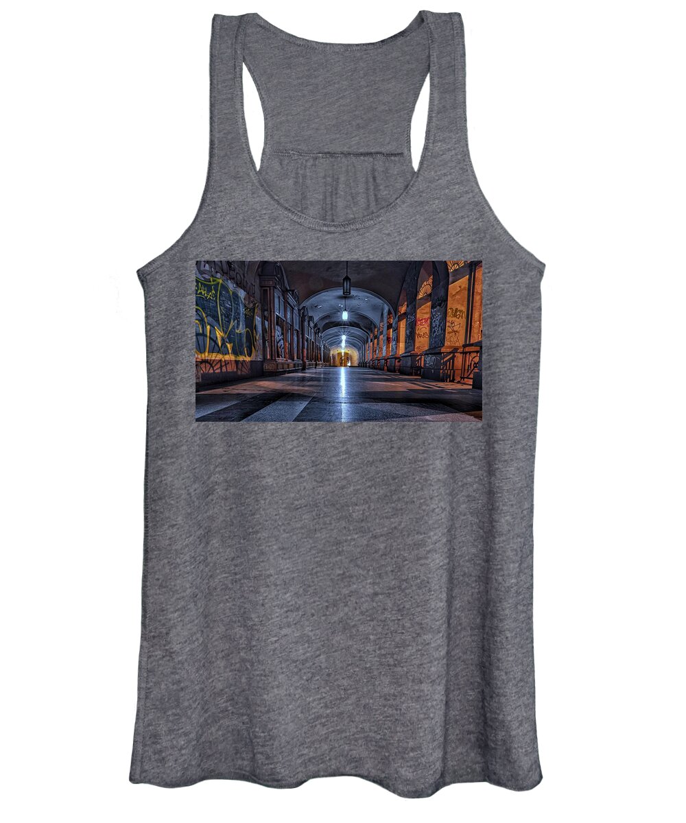 Street Women's Tank Top featuring the photograph Abandoned Passageway by Tito Slack