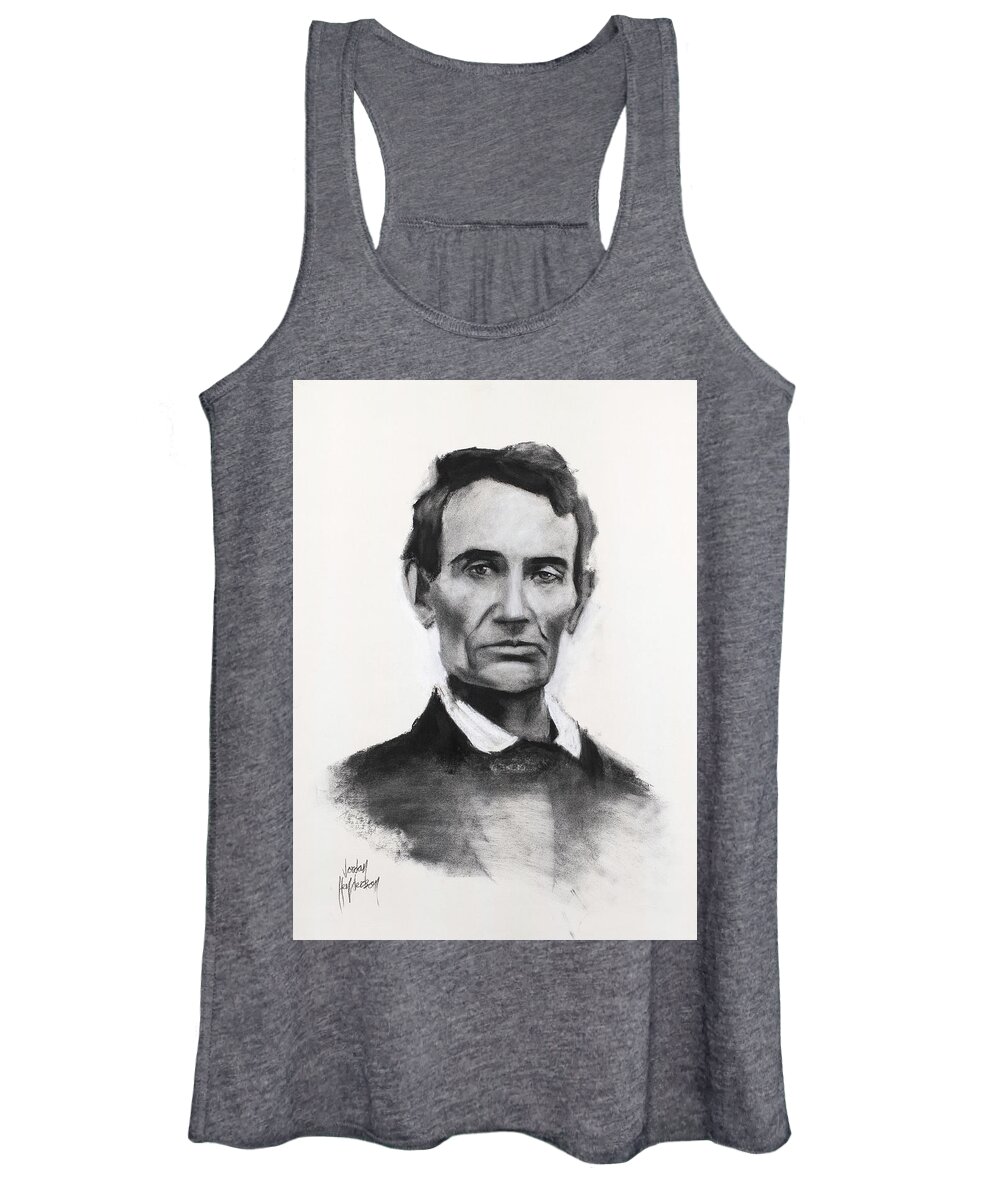 Abraham Lincoln Women's Tank Top featuring the drawing Abraham Lincoln by Jordan Henderson