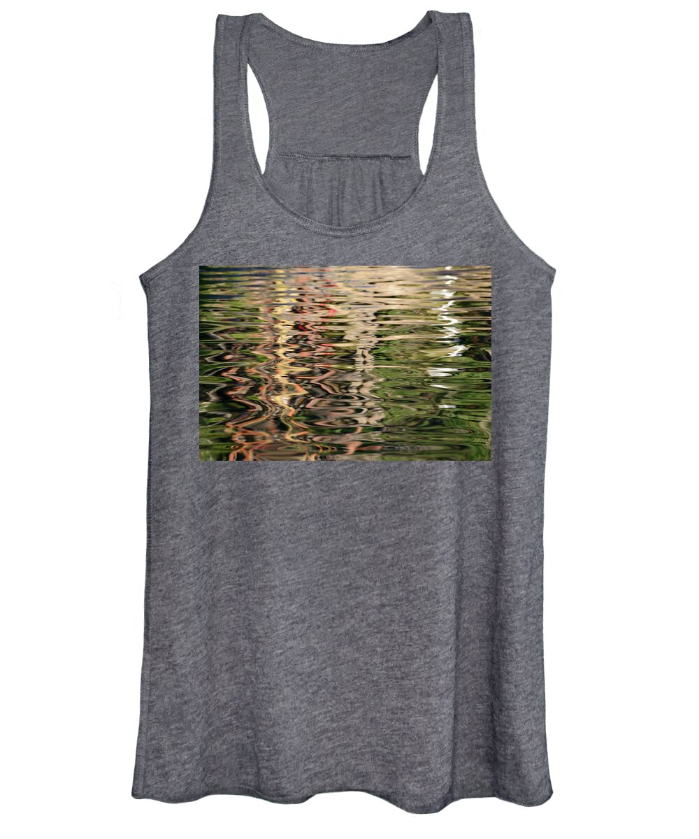 Arbutus Women's Tank Top featuring the photograph Abstract tree reflections, Wallace Island, Gulf Islands, British Columbia by Kevin Oke
