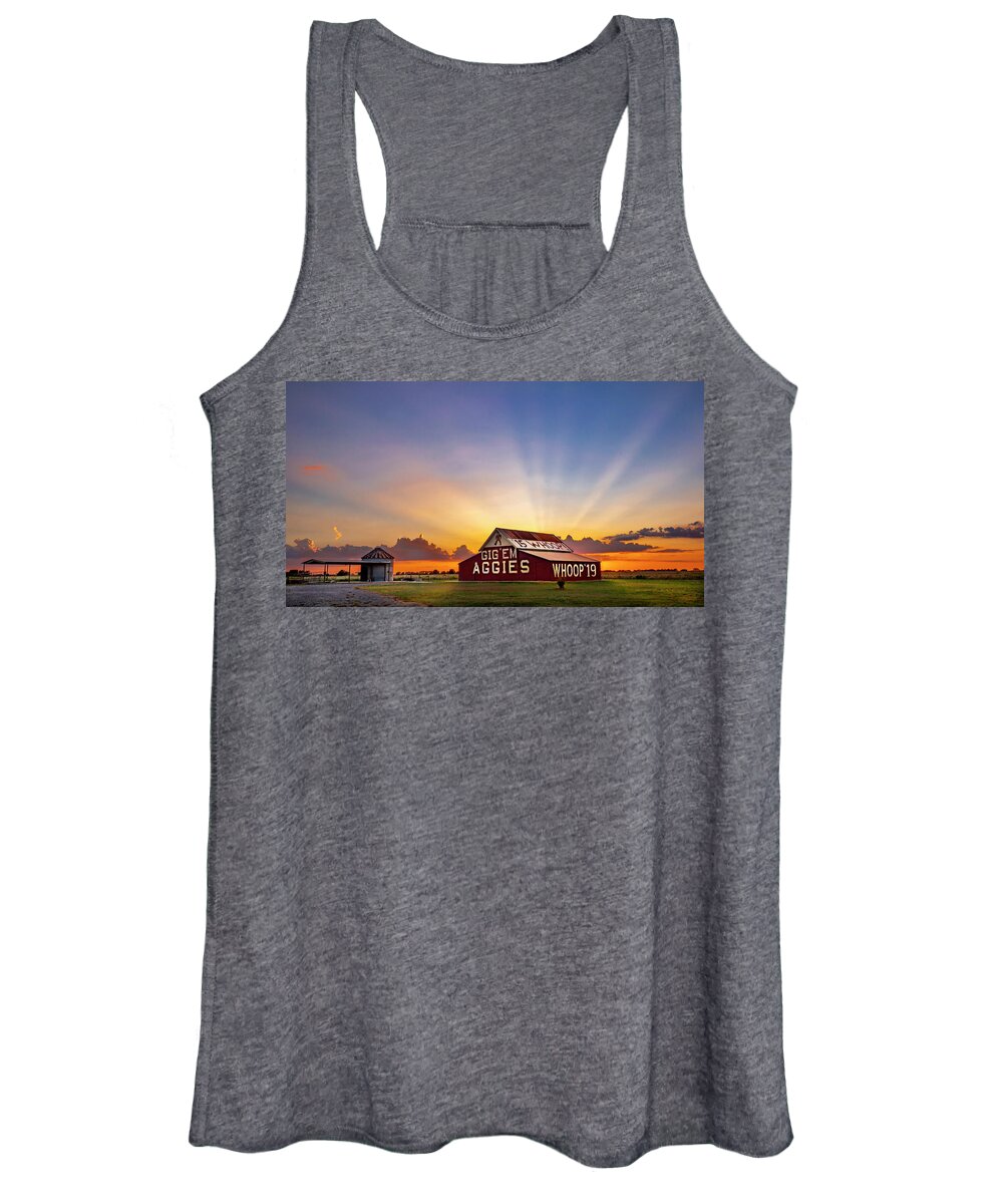 Aggie Barn Women's Tank Top featuring the photograph Aggie Barn Fifteen Nineteen by Angie Mossburg