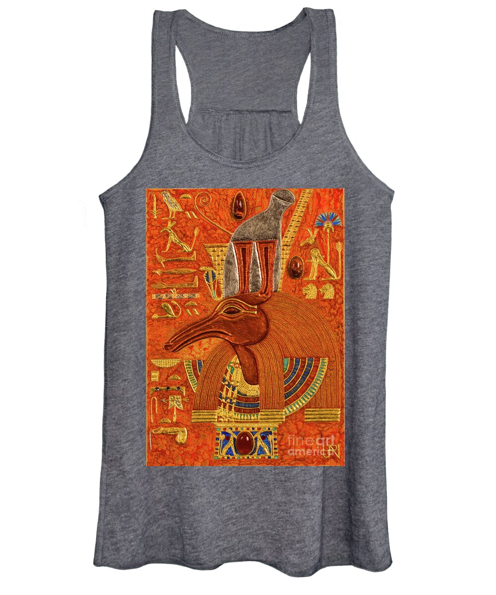 Ancient Women's Tank Top featuring the mixed media Akem-Shield of Sutekh Who is Great of Strength by Ptahmassu Nofra-Uaa