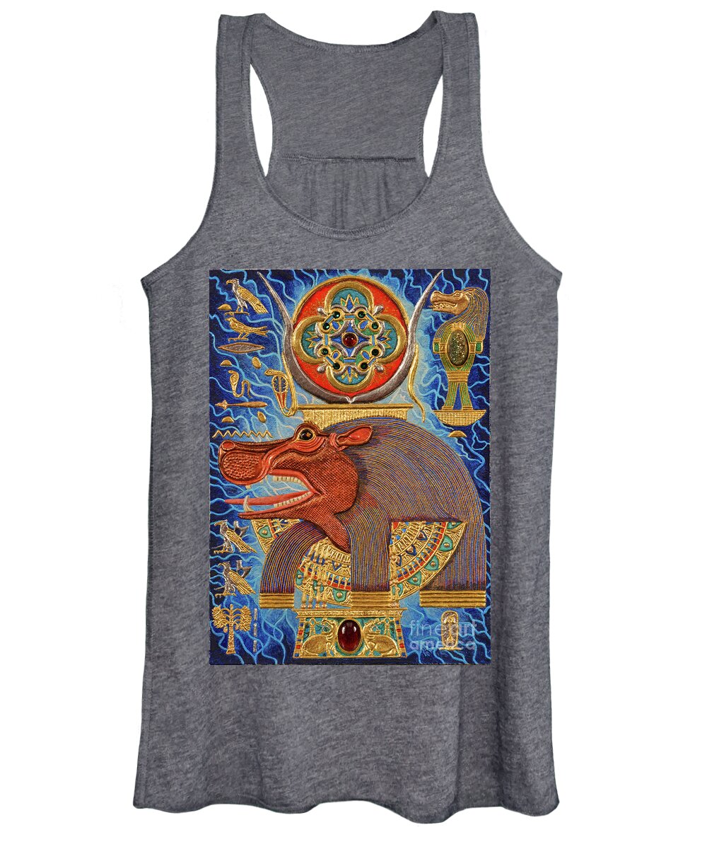 Ancient Women's Tank Top featuring the mixed media Akem-Shield of Taweret Who Belongs to the Doum Palm by Ptahmassu Nofra-Uaa